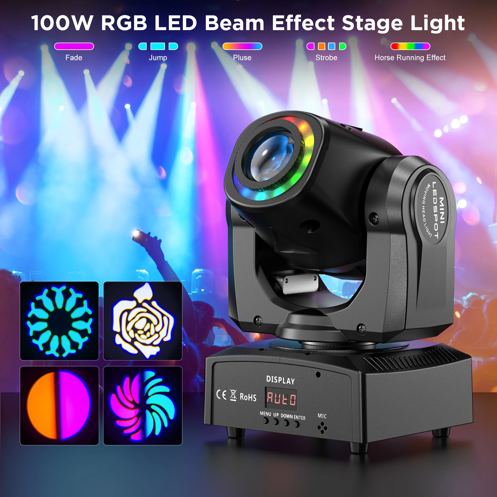 100W ムービングヘッドライト LED 回転DJ ライト 【公式通販】
