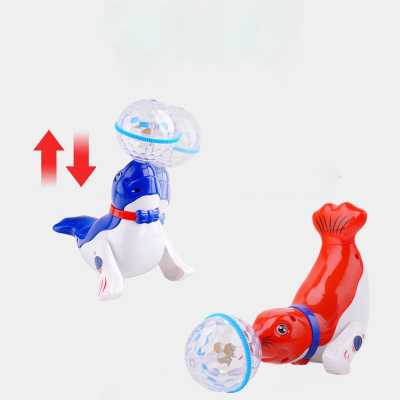 Novelty Light up Toys Children Electric Dancing Spinning Stunt Head Ball Lights Music Sea Lion
