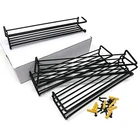 Kitchen Set of 4 Black Wall Mounted Mount Spice Jar Rack Organizer Metal Hanging Holder for Cabinet Door