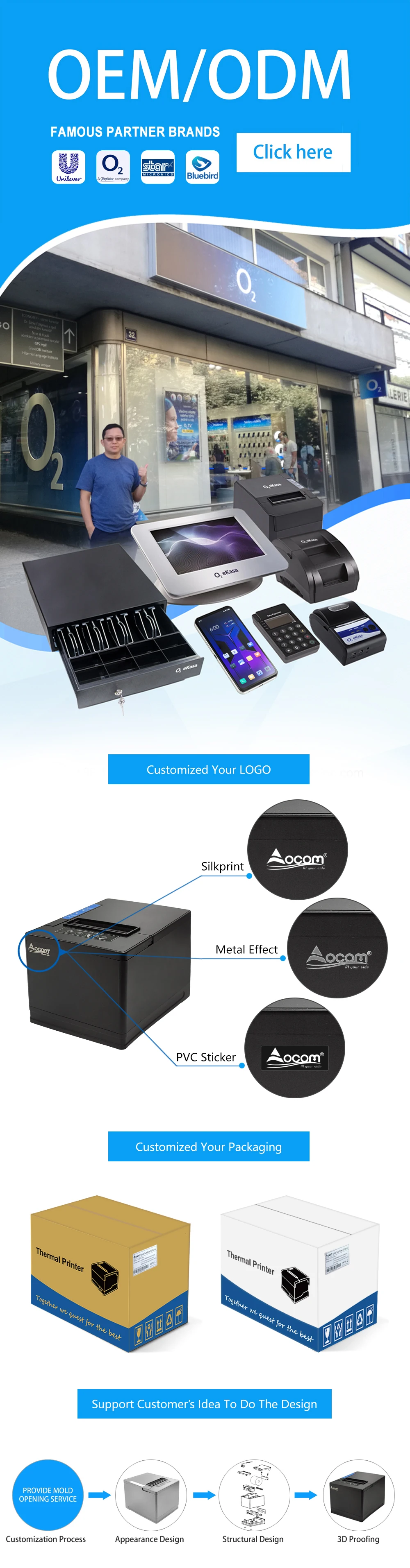 Ocpp-80s Ocom Desktop Impresora De Recibos Ticket Printer 80mm Pos ...