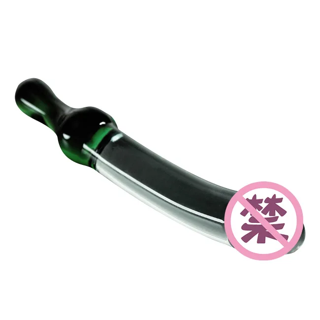 Long pyrex Glass Penis Dildo with Handle