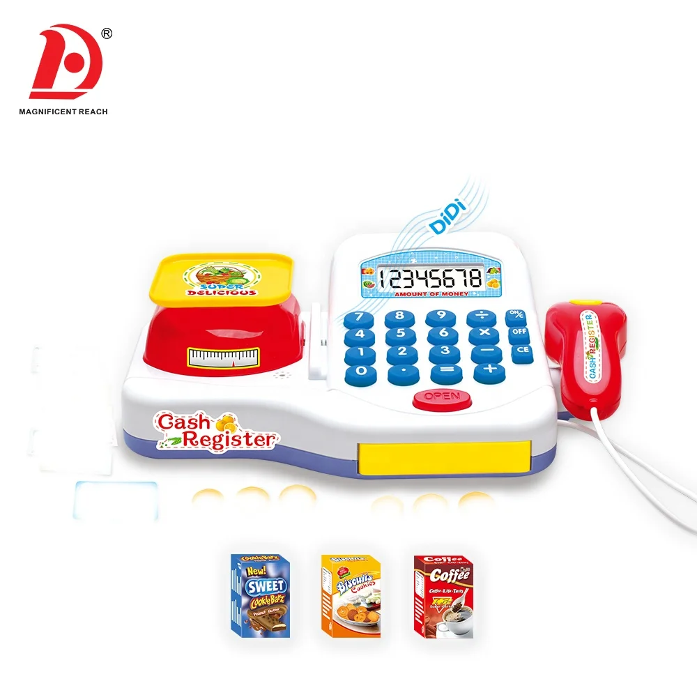 HUADA оптовая продажа высококачественный пластиковый Интеллектуальный игрушечный кассовый аппарат для супермаркета