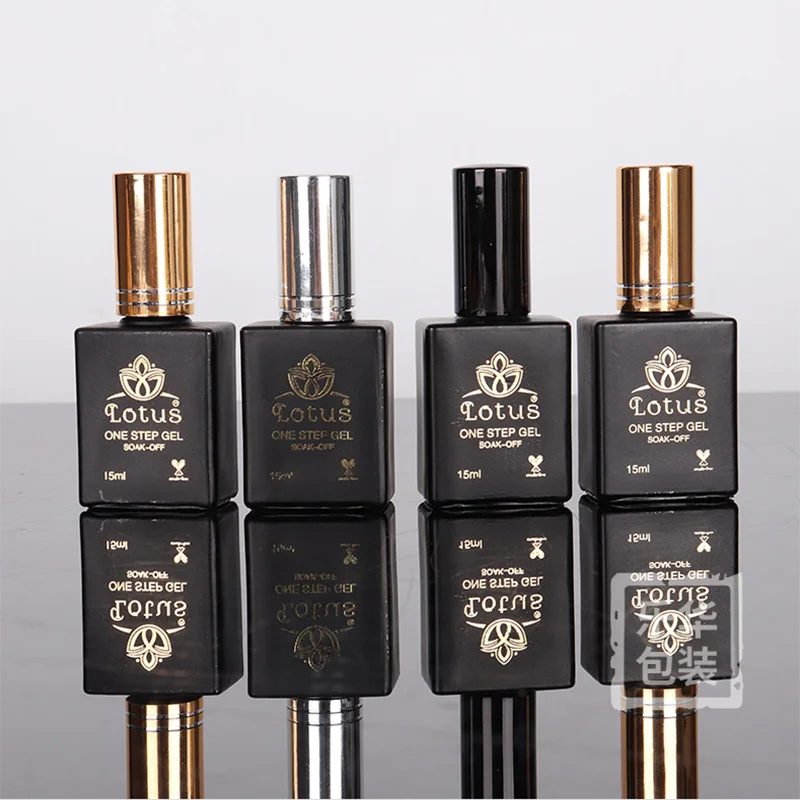 15ml Wholesale Fancy Matte Black Square Empty Refillable Glass Perfume Spray Bottle