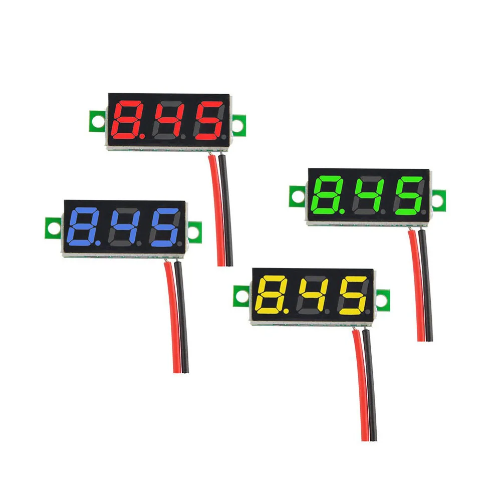 ミニ 10個入り DC電圧計 3線式 0-100V LEDディスプレイ 電圧テスター コンパクトで高精度 0.28