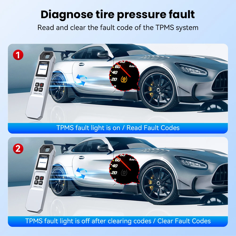 Narzędzia do kontroli ciśnienia w oponach Thinkcar VENU IPRO z 2025 r. System TPMS, czytnik kodów samochodowych, narzędzia do programowania czujników, współpracujące z 689BT VO7S