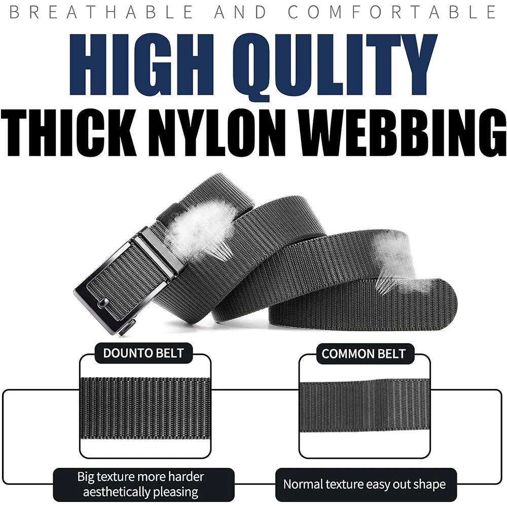 Durable Waterproof Ratchet Belts Men Tactical Belts Adjustable Training Durable Nylon Web Golf Belt