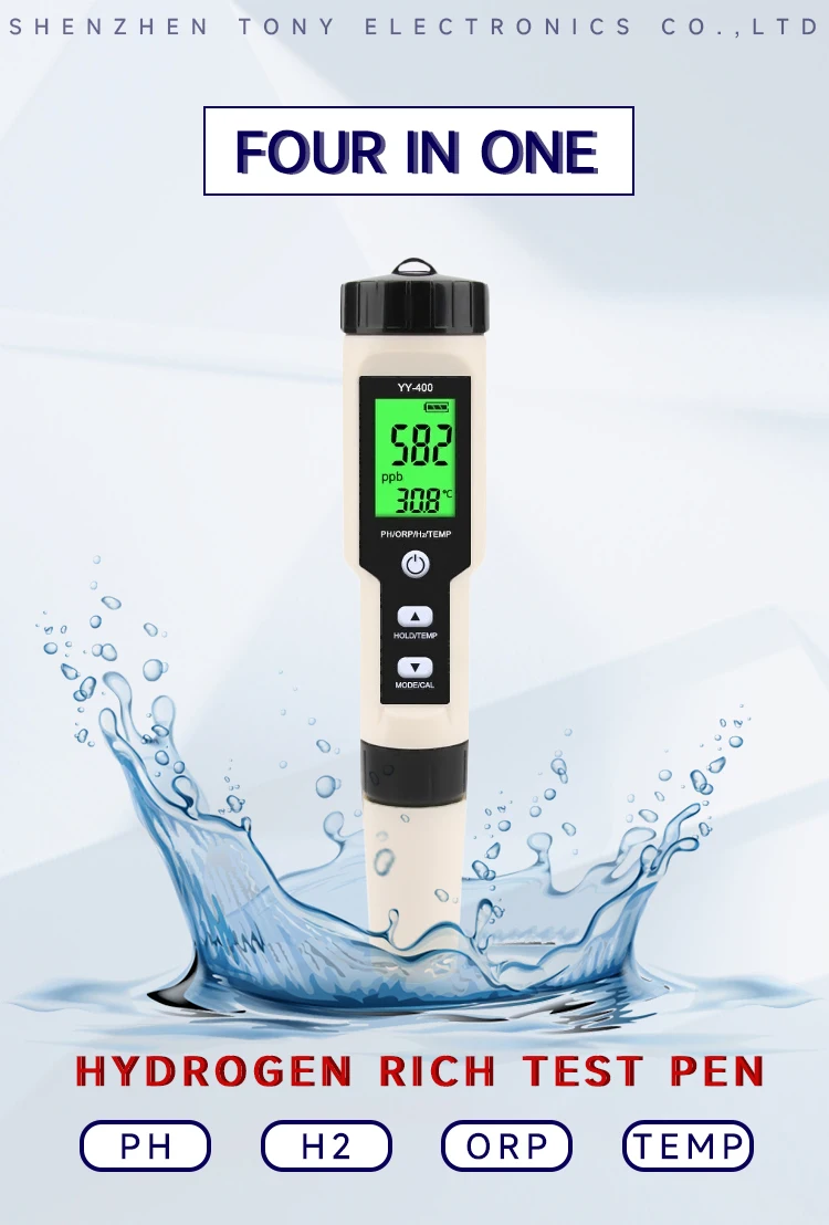 4-in-1 Digital Ph/h2/orp/temperature Water Quality Tester Ph Meter Yy ...
