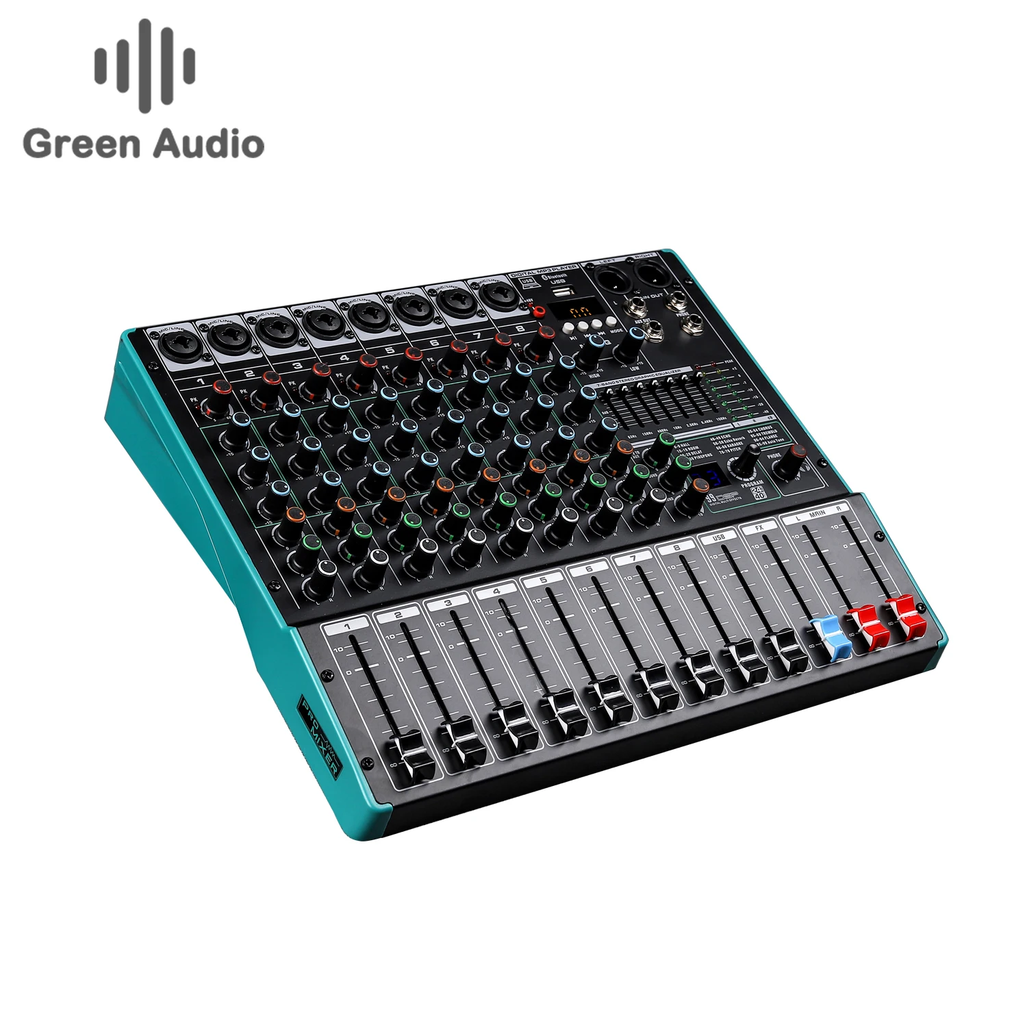 GAX-TK8 Professional 8-Channel Audio Mixer for Live Performance