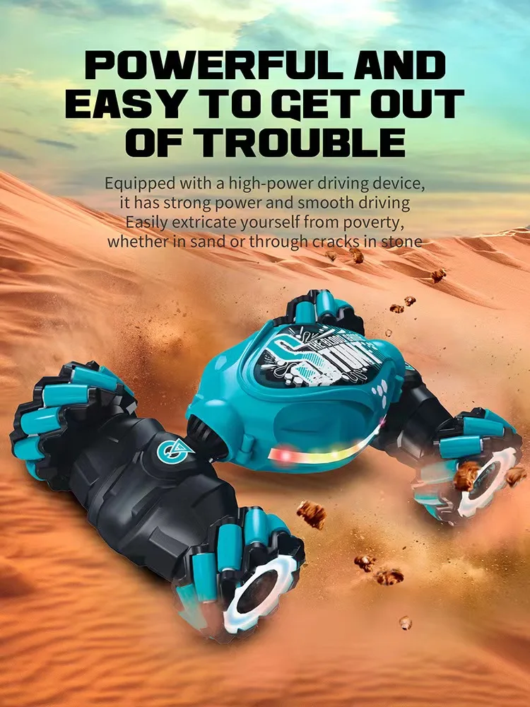 Kaili Rc Twist Car Kids 2.4G High Speed Drift Gesture Watch Remote Control Vehicle Toy Double Sided Stunt Rc Cars with Light