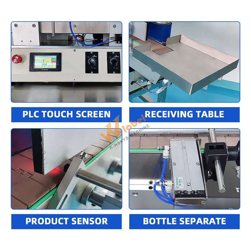 WINSKYS Automatic Round Bottle Labeling Machine Beer Bottle Printing and Labeling Machine with Collector