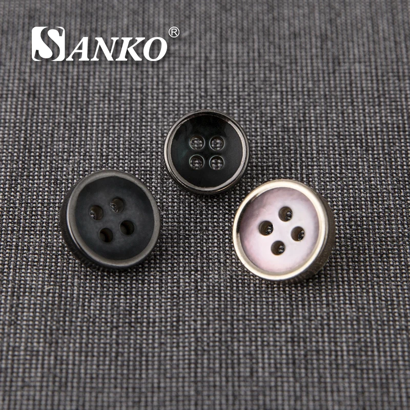 SANKO Wholesale Customized Luxury Shank Buttons Mother Pearl Troca Shell Eco-Friendly Custom Logo Natural White Clothing