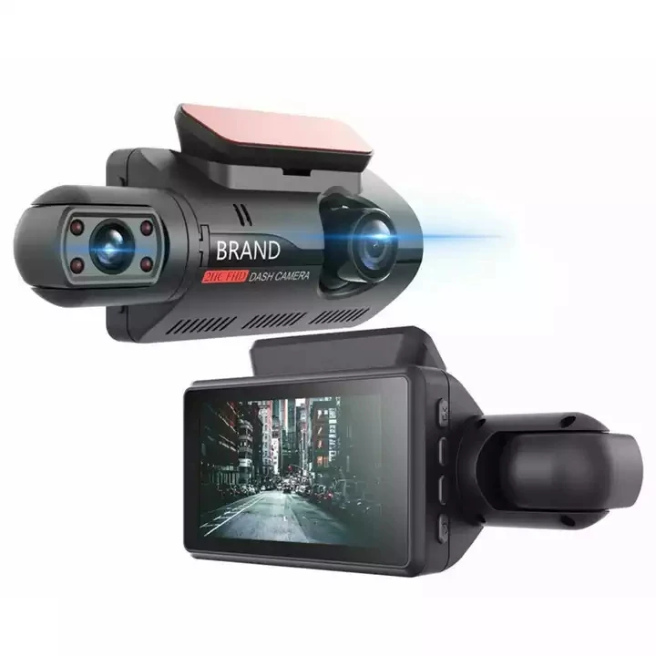 Dash Cam 2 Canali HD1080P Con Visione Notturna, Sensore G, DVR Auto Con Scatola Nera E 3 Pollici IPS