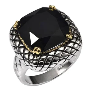 Customized Signet Ring Black Onyx Ring 925 Silver Men Ring