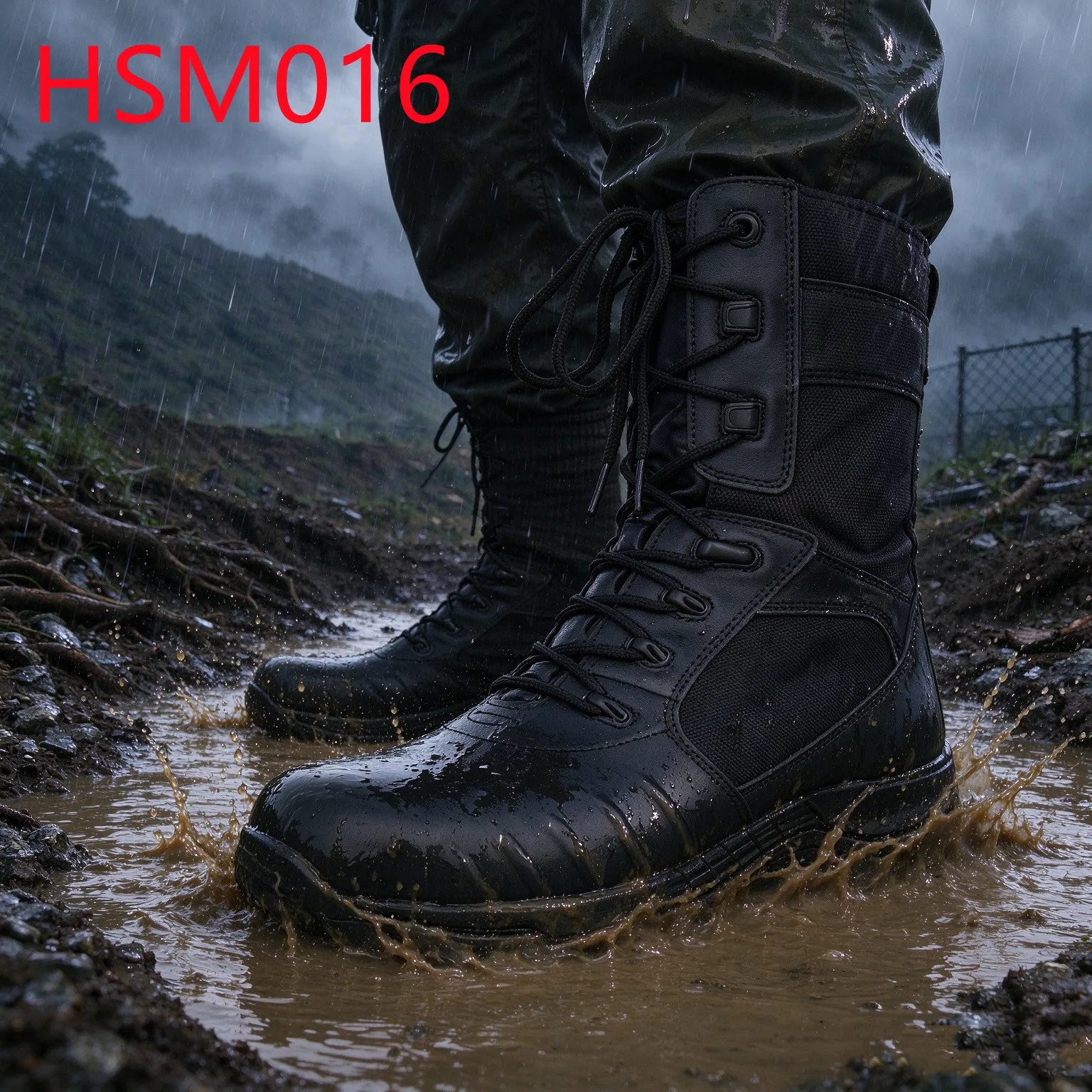 HY,Disaster Relief Anti-impact&puncture Sole Hua Singh Combat Boots Protective Heel Design Waterproof Retail Patrol Boots HSM016