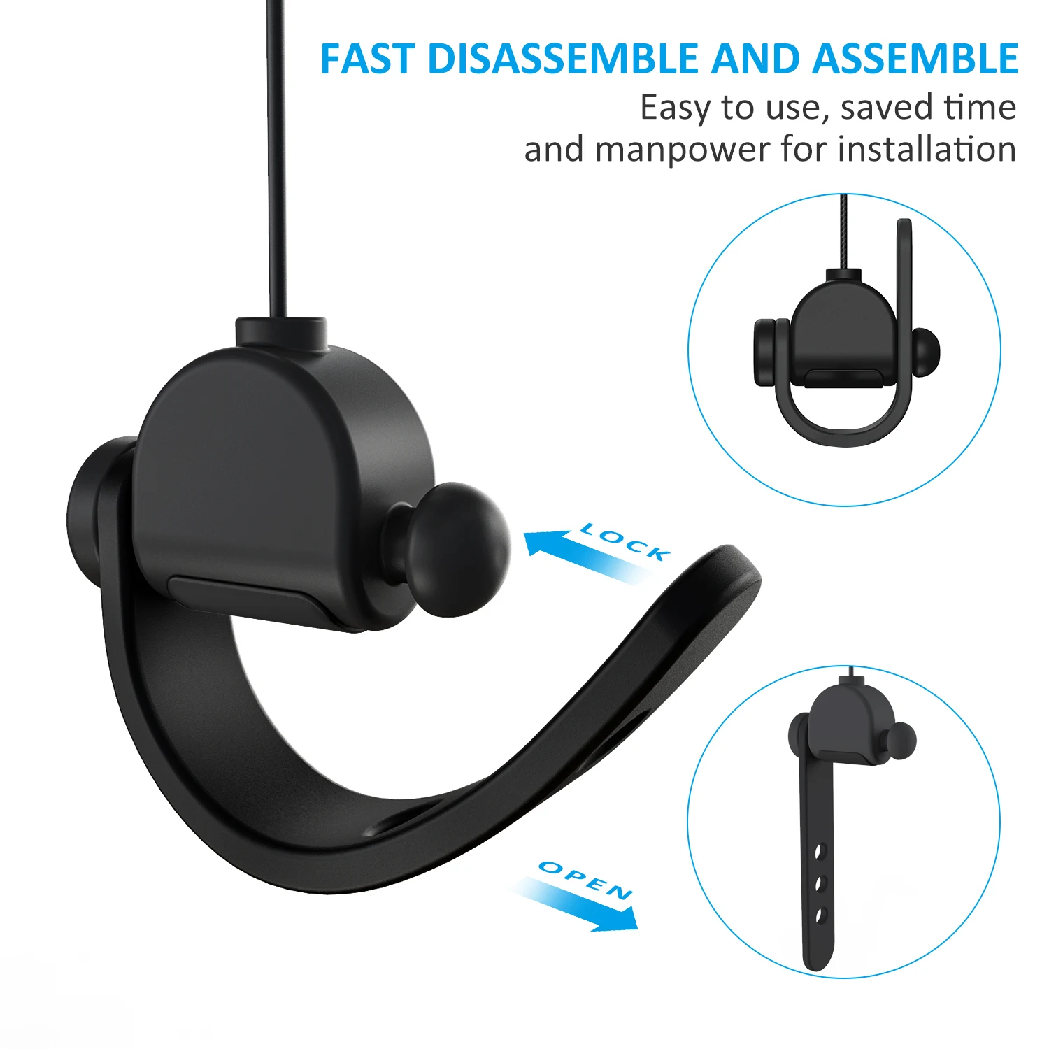 KIWI Design 3pcs Silent VR Cable Pulley System Cable Management for HTC Oculus Rifts/Sony PS/Valve Index VR