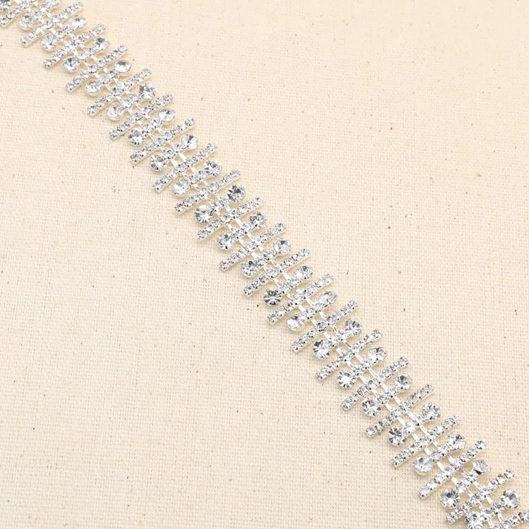 Rhinestone Metal Cup Chain Beaded Trim 10cm for Shoes & Sandals Garment Accessories