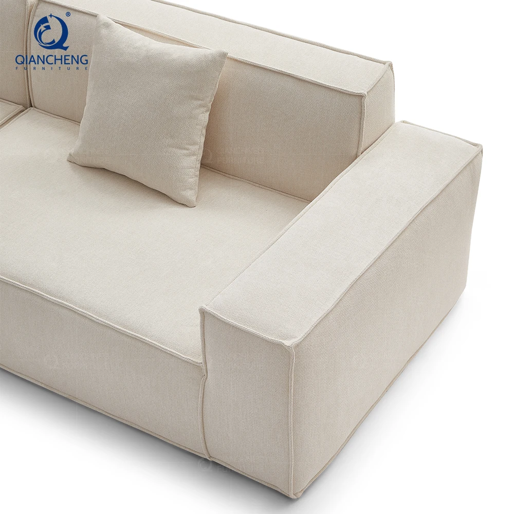 2025 Modern Tofu Block Compressed Sofa Wholesale Modular Sectional Compression Living Room 3 Seater Velvet Couch Set Furniture