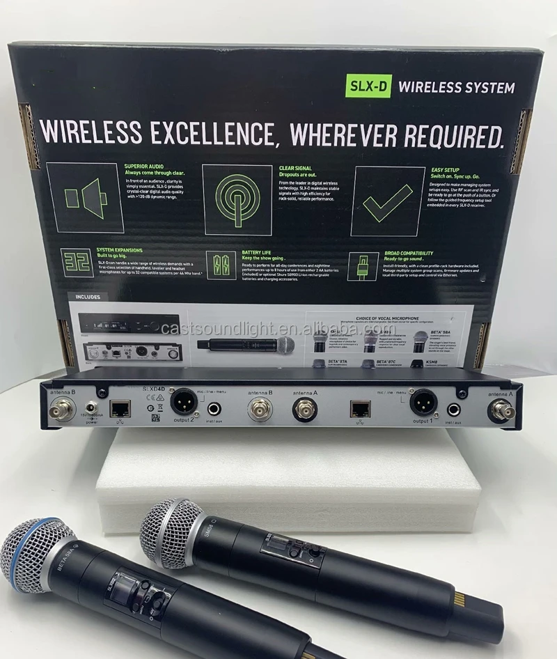 SHURE SLXD4 SLXD2マイク付き ワイヤレスマイク 破格 SHURE SLXD4