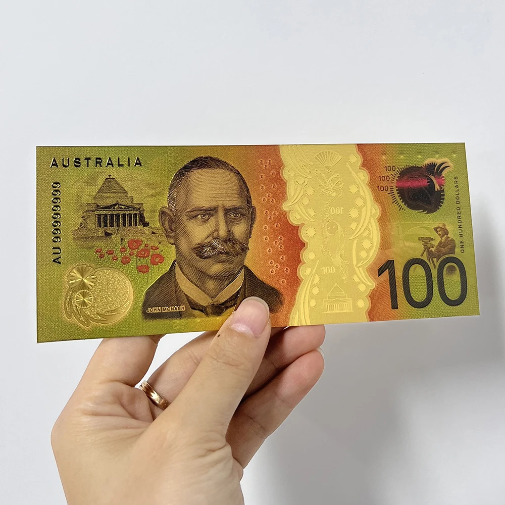 更多澳大利亚100美元金钞镀彩色AUD 100 50 20 10 5美元金箔纸币货币收藏| Alibaba.com