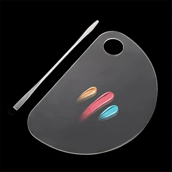 Custom Laser Cut Clear Acrylic Makeup Mixing Eyeshadow Palette D Shaped Acrylic Paint Palettes for Shop
