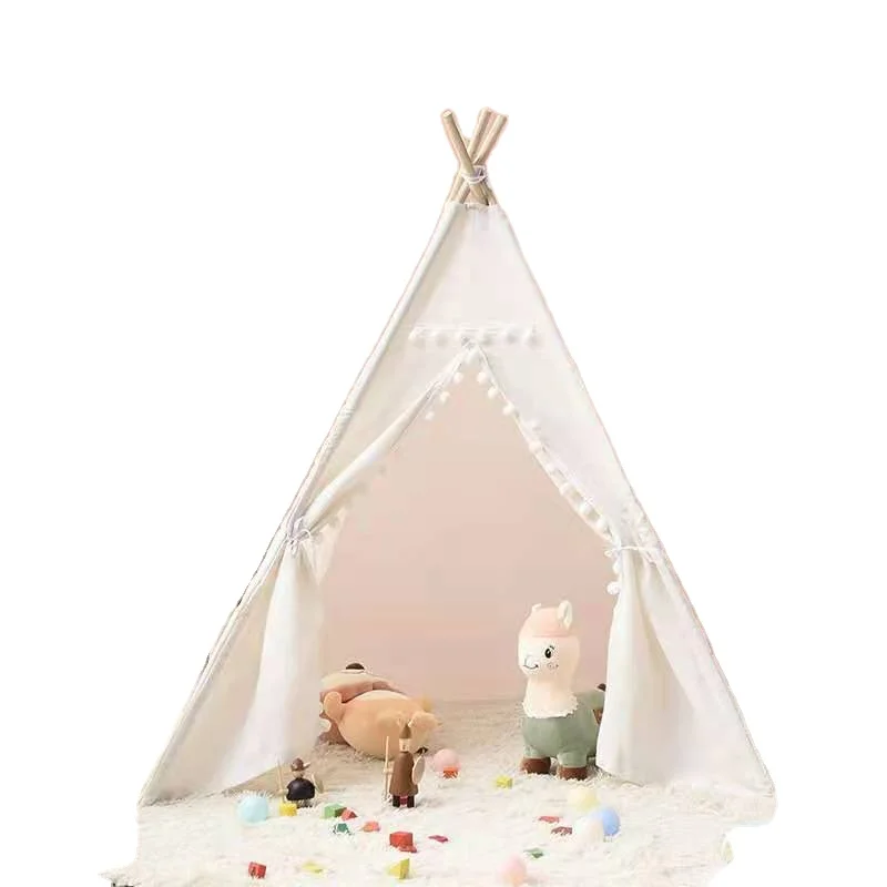 Легко устанавливаемая палатка-сафари, детский вигвам для игр в помещении, палатка на 1 - 2 человека, 100% хлопчатобумажная холщовая ткань, детская кровать