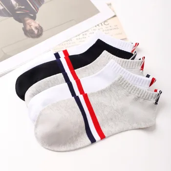 100% Cotton Cheap Ankle Short White Classic Logo On Socks For Men Customizable Unisex
