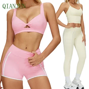 Hot Selling Women Gym Yoga Bra and Pants Outfit Sports Set Slimming Elastic Gym Fitness Sportswear Running Sportswear