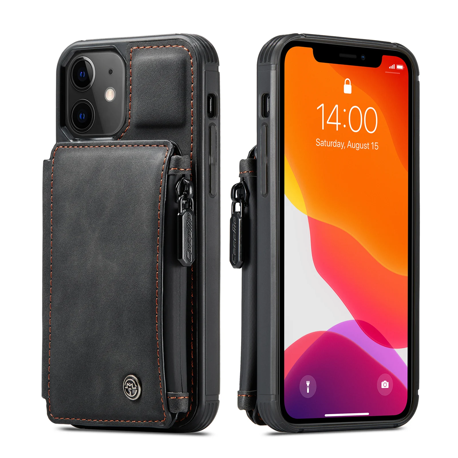 Back Cover for Realme 6 7 Pro Mobile Phone Accessories with Flip Zipper Card Stand TPU PC Back Case for OPPO A9 2020 A31