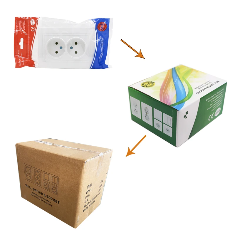 European Standard 2 Pin Plug Socket Outlet 220V 16A PC Panel Copper Quality Home Electric Wall Socket