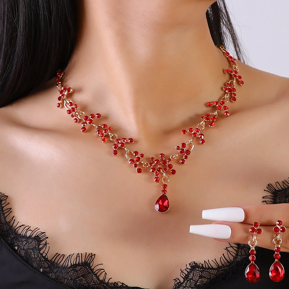 Elegant Rhinestone Wedding Jewelry Set