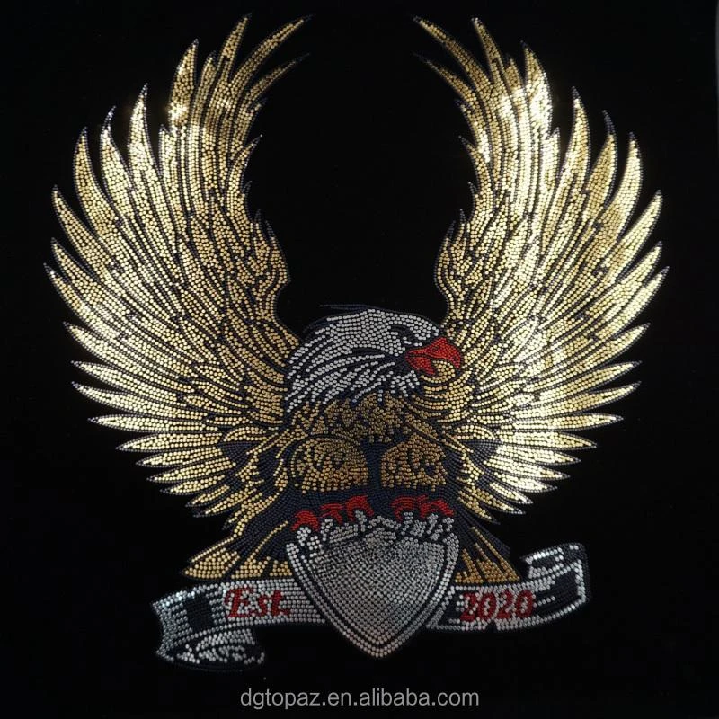 Bold and Powerful Tiger Customer design garment printing hot fix rhinestone heat transfer rhinestone transfer wholesale