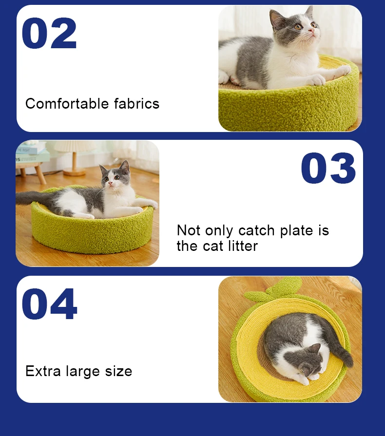 2024 Avocado Cute Comfortable Cat Scratcher Cardboard Sofa Bed Toy ...