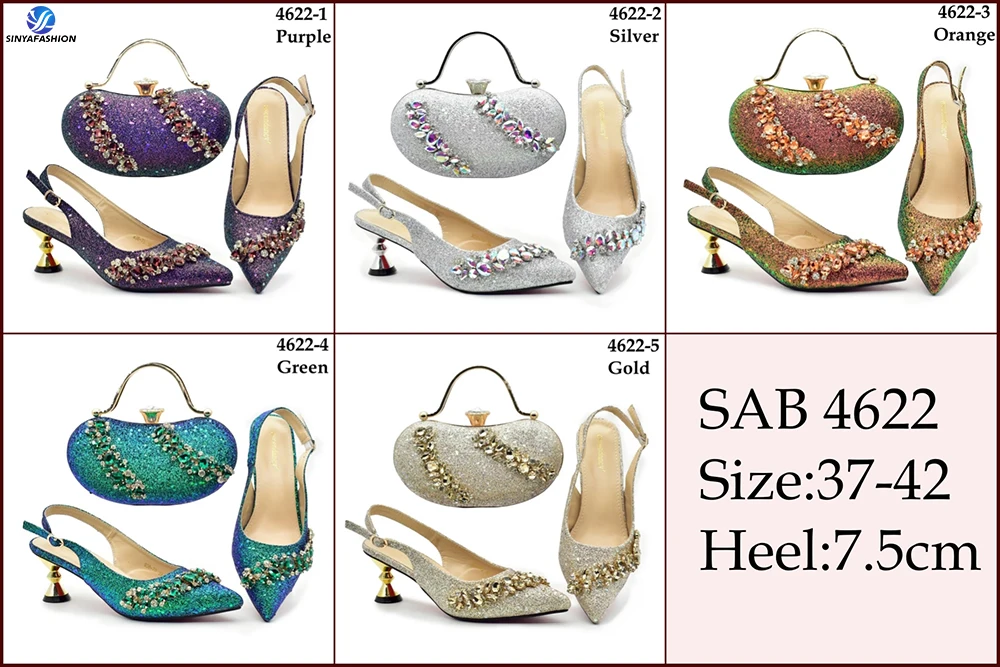 African Wedding Party Shoes And Matching Bag Italian Ladies Shoe And