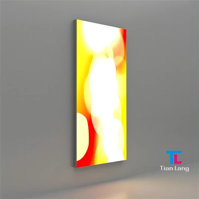 Pasirinktinis vidinės erdvės spausdinimas LED apšvietos reklamos kastai be rėmimo, audinio šilties plokštės