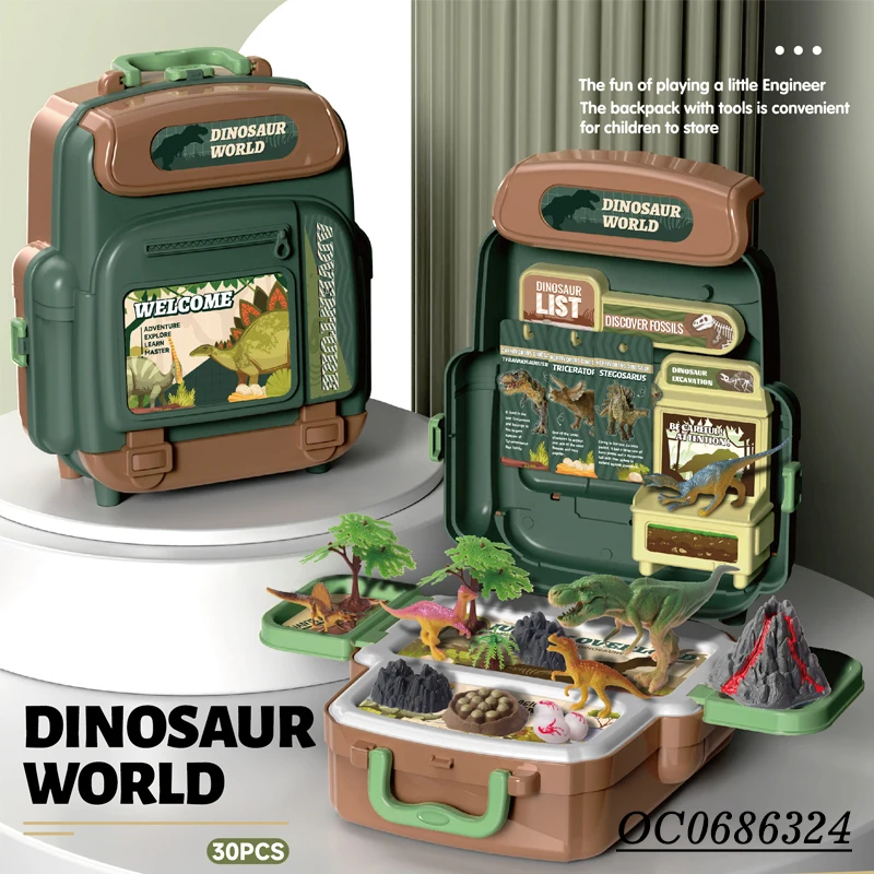 Kids World Custom Pvc Dinosaur Toys Animal Model with Backpack