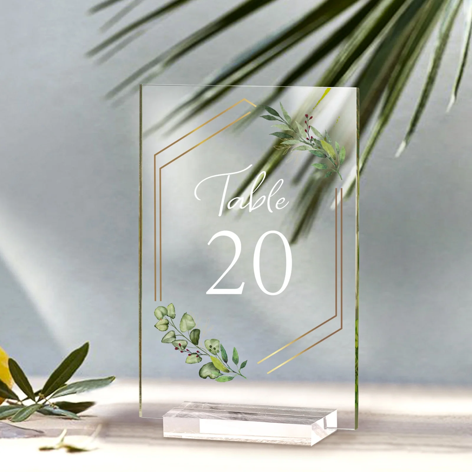 Ourwarm Rectangle Centerpiece Decorations Clear Sign Cards Holders Acrylic Wedding Table Number
