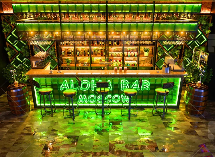 Commercial Luxury Modern Bar Display Night Club Furniture Bar Counter 3d Design For Club