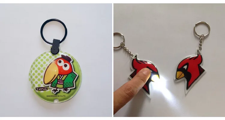 product-750-400 Wholesale Custom Led Keychain Laser Cut Plastic Keychain Pvc Led Reflective Clear Printed Anime Flashlight Promotional Keychains