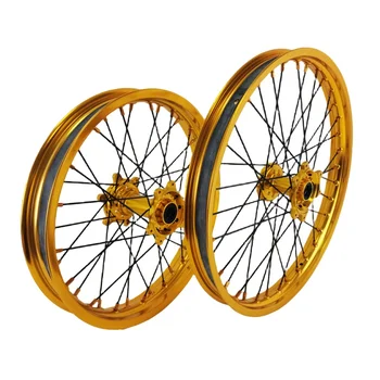 High Click For Surron Ultra Bee Electric Dirt Bike  Gold Rims And Hubs Wheelset With Rubber Beit