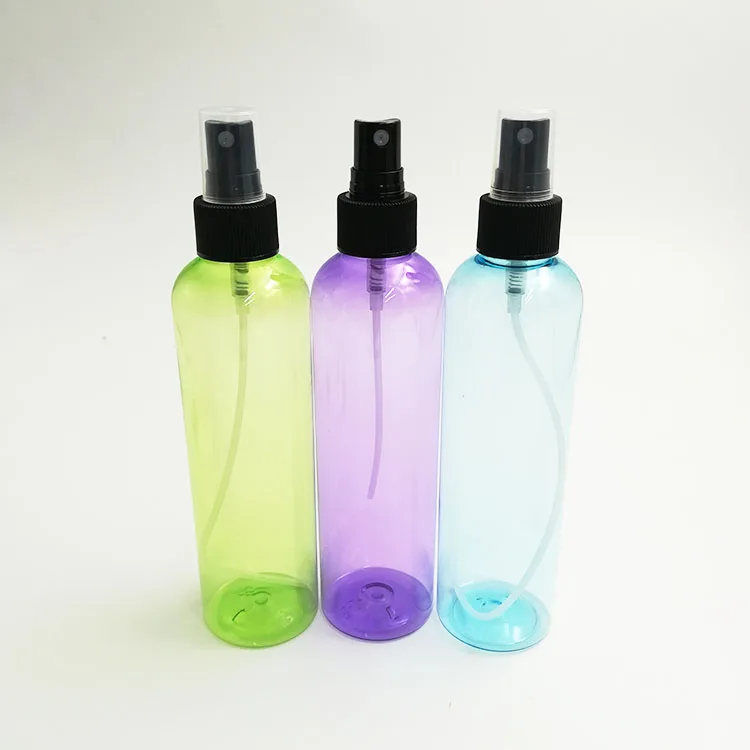 ODM Factory RUIPACK OEM Custom 250ml Empty Plastic PET Transparent Green Blue Yellow Color Cosmetic Spray Perfume Shampoo Containers Packaging Bottles Manufacturer