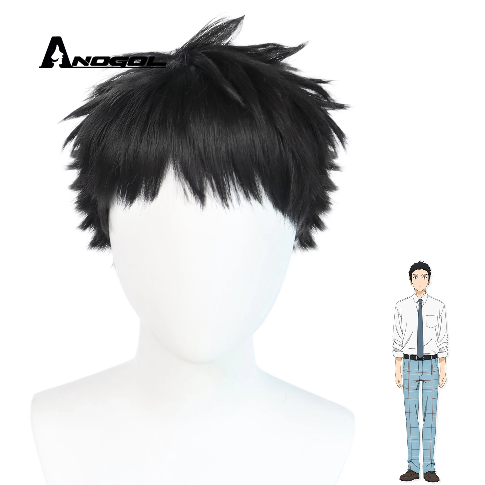 Anime My Dress-Up Darling Wakana Gojo Cosplay Wig Short Black Hair