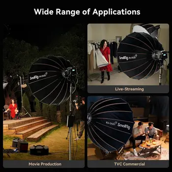 SMALLRIG Parabolic Softbox Quick Release, Parabolic Softbox, Compatible Other Bowens Mount Light (47.2inch/120cm)-4140 detail image