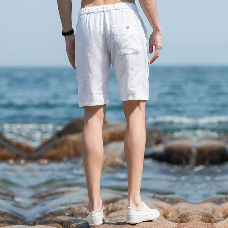 Fashion Men Clothes High Quality Linen Shorts Custom Logo Men's Shorts