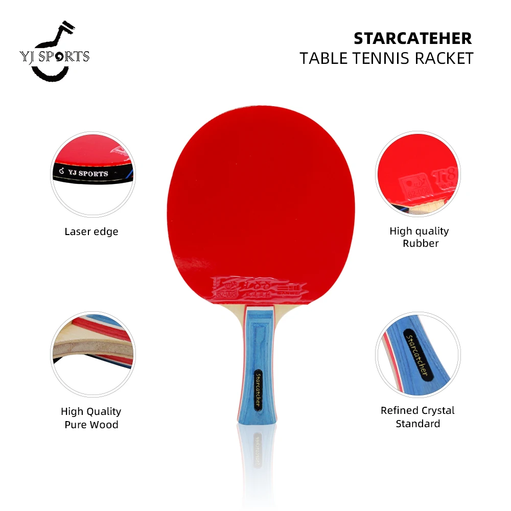 Ракетки для настольного тенниса YJ 5 слоев серия созвездий пинг-понг ракетки из чистого