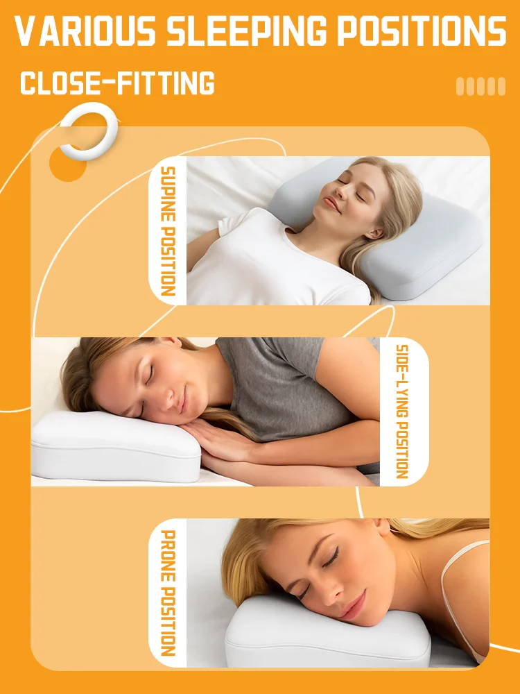 Ergonomic Orthopedic Contour Memory Foam Cervical Pillow for Side Back Stomach Sleepers Offers Neck Pain Relief