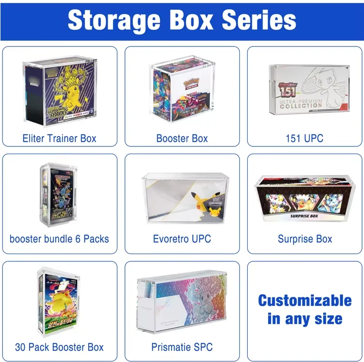 Acrylic Pokem 151 Elite Trainer Box ETB UPC Display Case for MTG TCG Ultra  Premium Collection Japan Booster Box Case