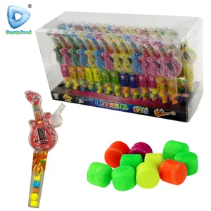 Hot Selling Wholesale Plastic Guitar Shape Whistle Toy With Candy