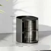 Boîte de rangement pour houppettes [Noir, 2 niveaux]
