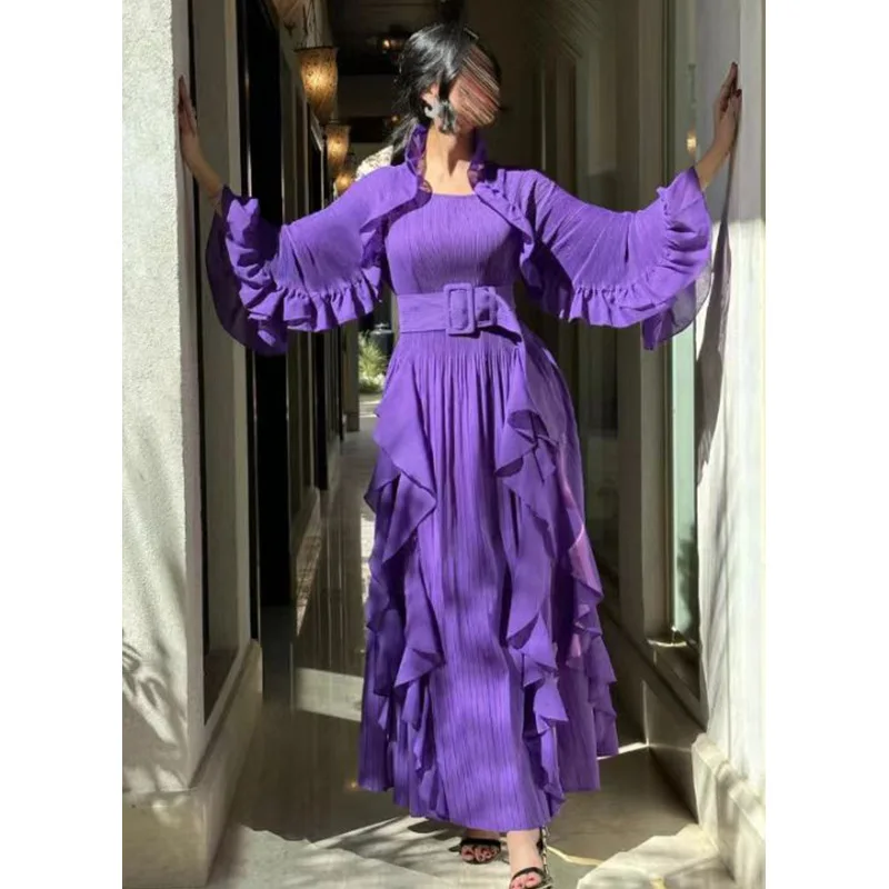 Wholesale dress with ruffles pleated casual dress elegant pleated dress,2 Pieces Wholesale dress with ruffles pleated casual dress elegant pleated dress,2 Pieces