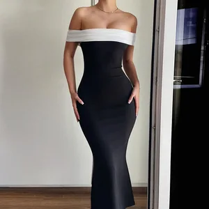 Women Fashion Clothing Collarless Cutout Midi Dress Lime 1 Piece Ladies Dress Natural Digital Printing Strapless Solid
